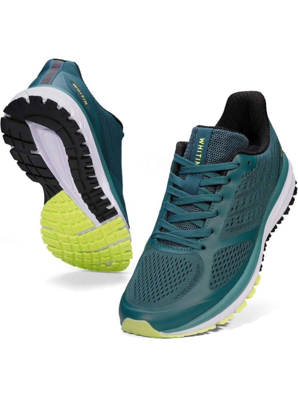 Joomra Men's Blackish Green Closed Toe Cushioned Athletic Lace Up Sneakers Shoes